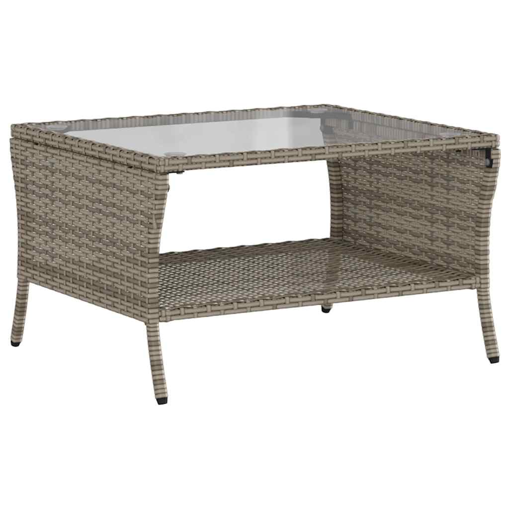 6-tlg. Garten-Sofagarnitur mit Kissen Grau Poly Rattan